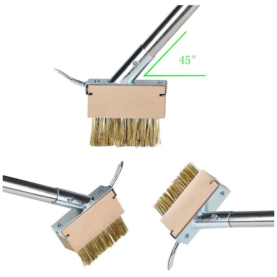 51 In. Wire Brush With Steel Handle for Cleaning Paving Joints, Sidewalk,  Patio Stones 