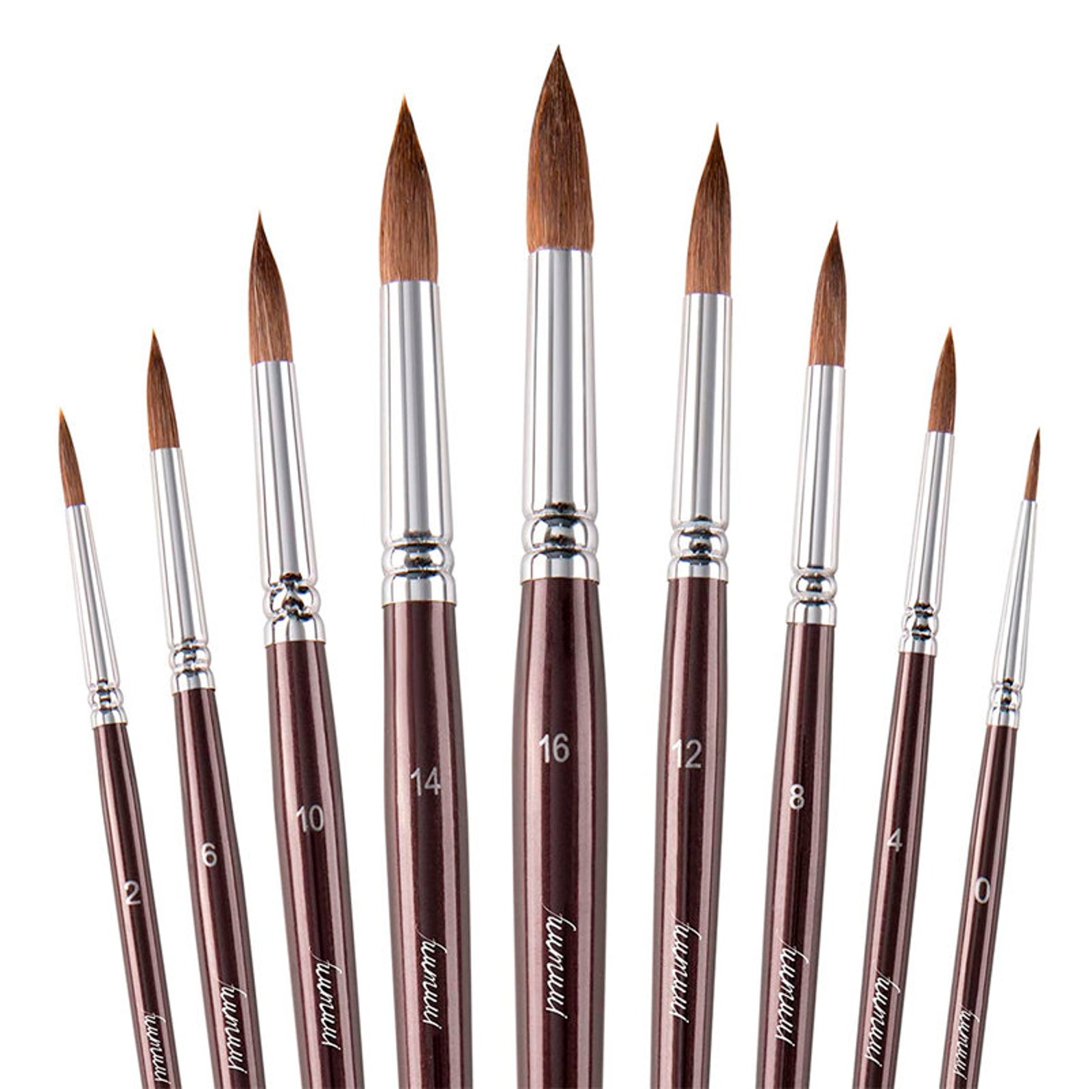 Sable Kolinsky Watercolor Brushes Set 9pcs Round Detail | Etsy