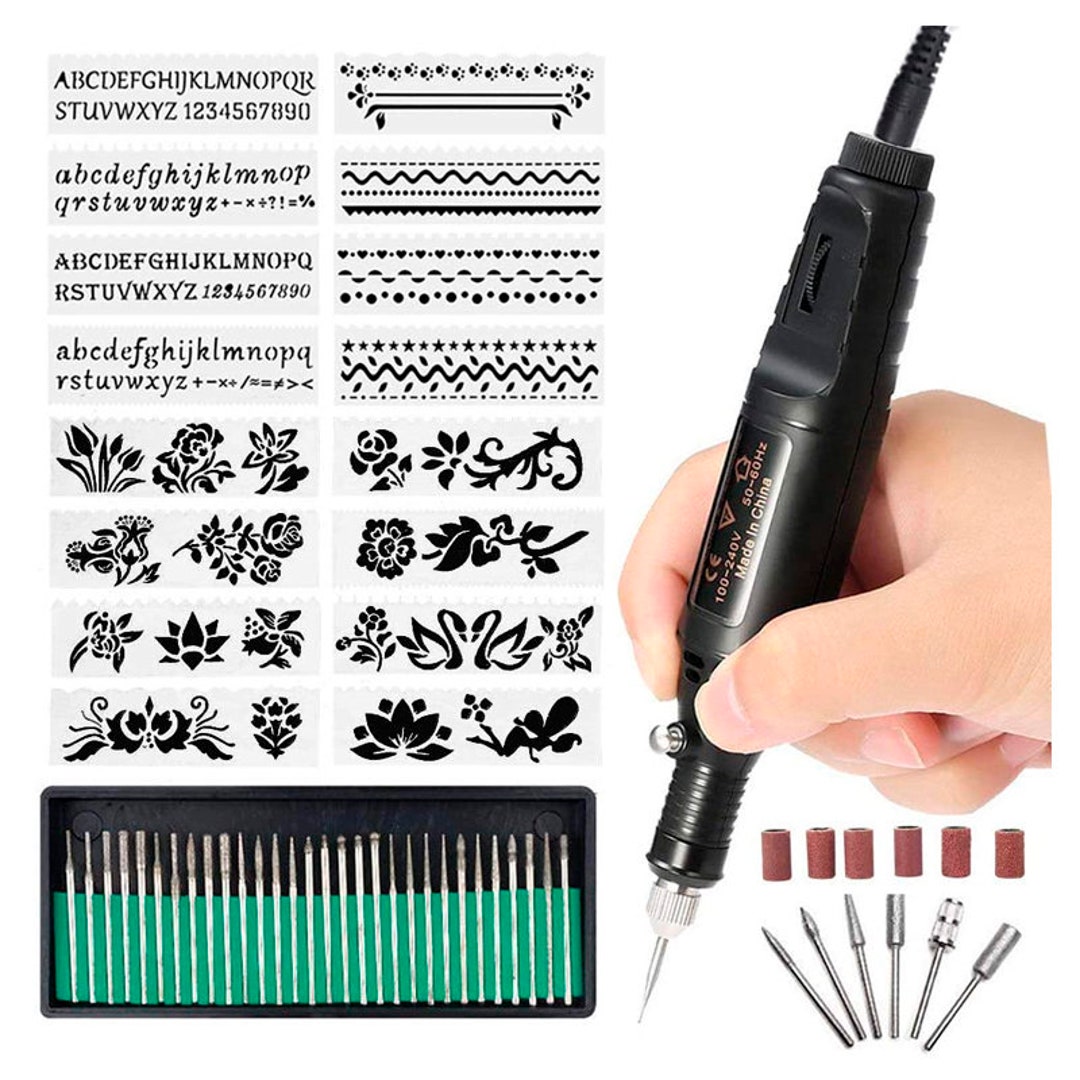 Micro Engraver Pen Mini DIY Engraving Tool Kit for Metal Glass Ceramic  Plastic Wood Jewelry 1 Scriber Etcher 30 Bits 6 Polishing Head 3 Wool -   Hong Kong