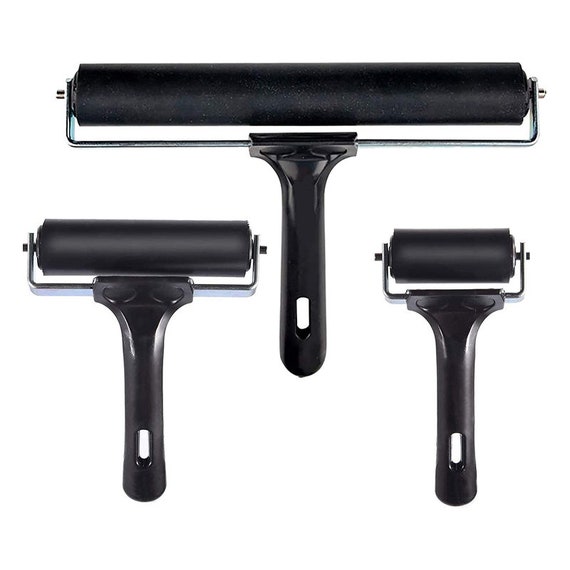 3 Pack Printmaking Brayers Premium Brayer Rollers for Crafting