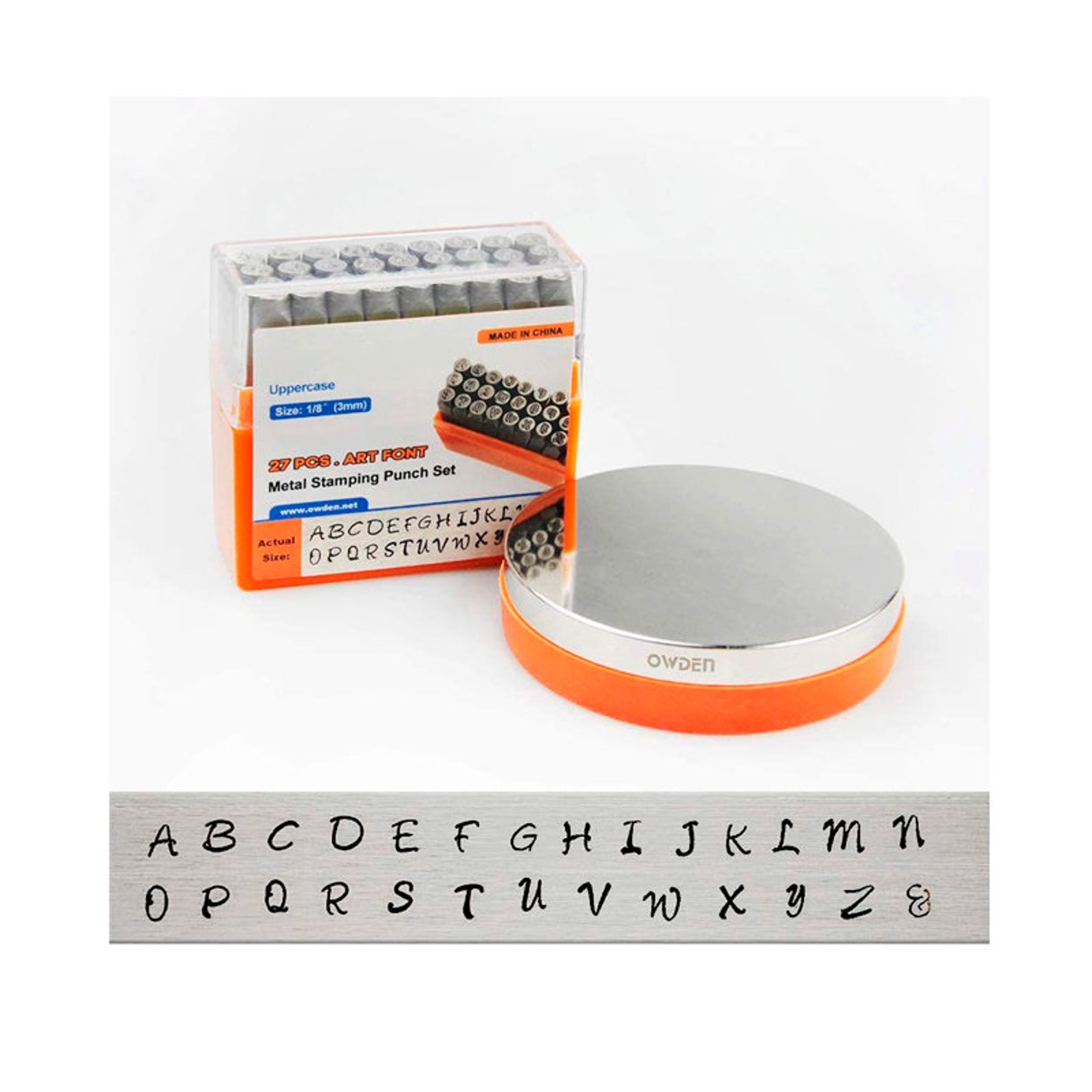 Professional Uppercase Handwritten Font Letter Punch Set Etsy UK