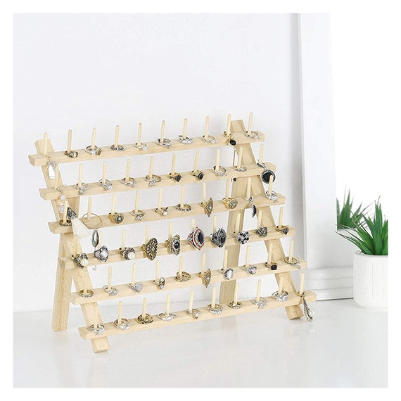  60 Spools Wooden Thread Rack Embroidery Thread Holder Foldable  Thread Stand Rack Holds Organizer Wall Mount Sewing Storage Holder for  Sewing, Quilting