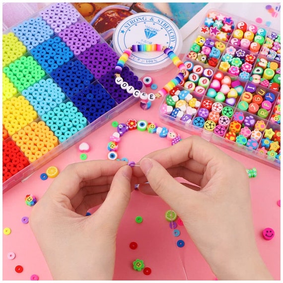 6000 Pcs Clay Beads for Bracelets Making, 2 Boxes Clay Beads 24
