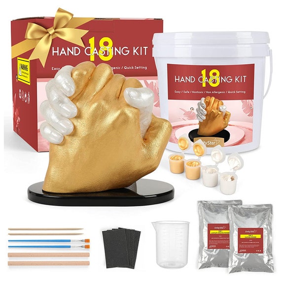 Mold Kit for Couples, Unitystar Hand Casting Kit for Adult Mother's Day  Gift Hand Plaster Kit for Couple DIY Hand Statue Kit Adult & Child 