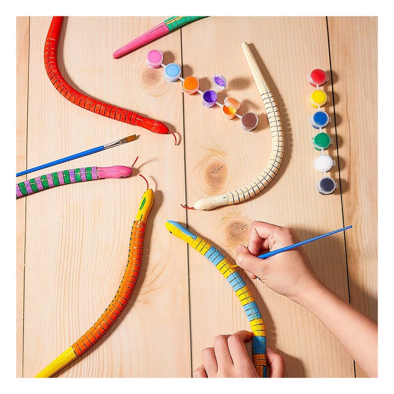12 Inch Wooden Snakes Unfinished Wooden Wiggly Snakes Jointed Etsy