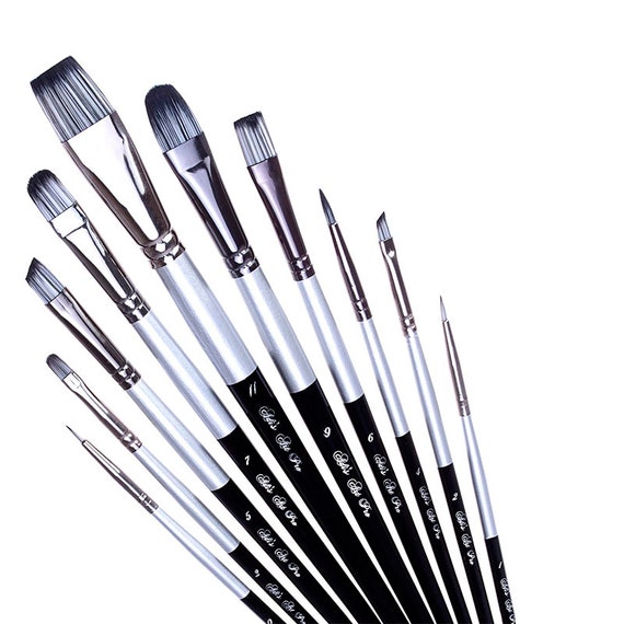 Paint Brushes For Acrylic Oil Watercolor Painting Synthetic Nylon
