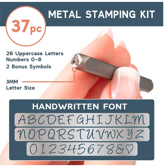37 Pcs Number and Letter Punch Set, 1/8 (3Mm) Metal Stamping Tool