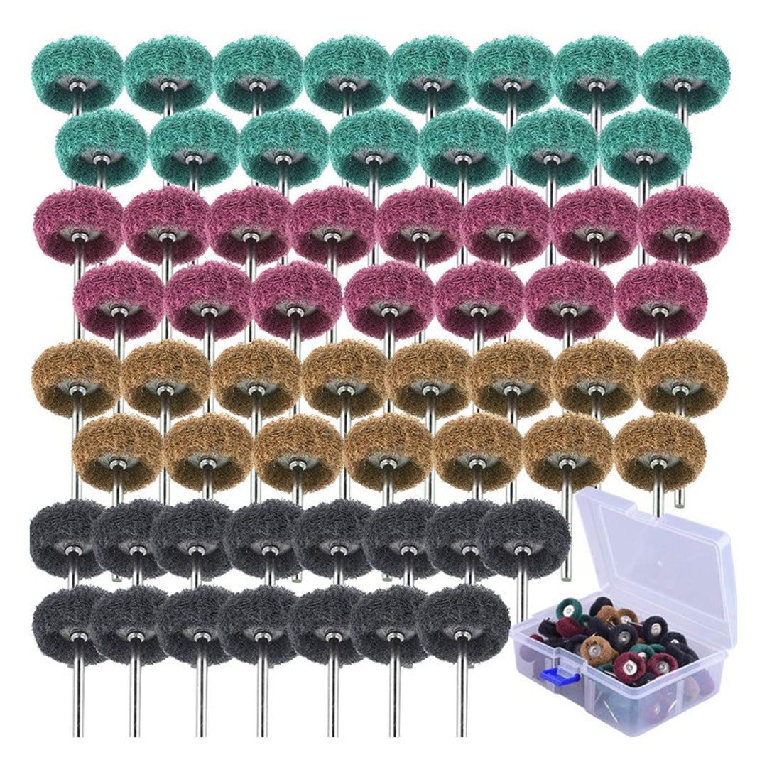 60 Pieces 1 Inch Abrasive Wheel Buffing Polishing Wheel Set 4 Grits