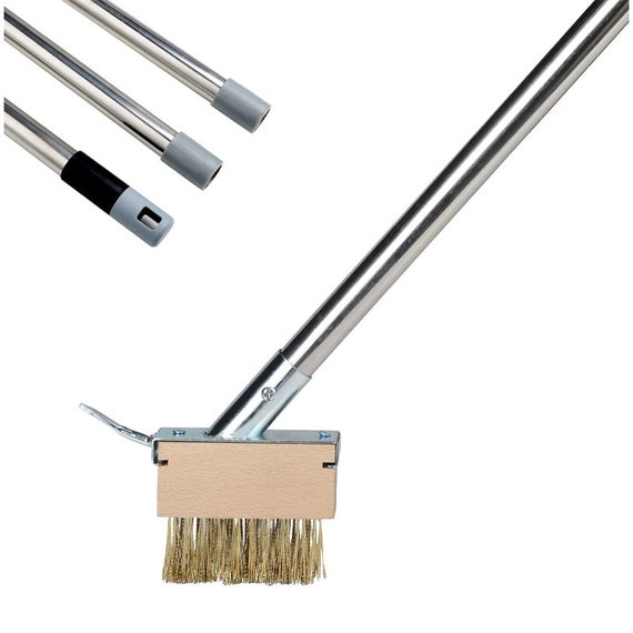 51 In. Wire Brush With Steel Handle for Cleaning Paving Joints, Sidewalk,  Patio Stones 