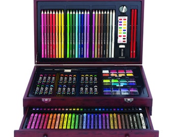 Deluxe Wood Case With Drawer and 142 Piece Art Supplies, for Creative  Beginning Artists, Art Gift Set for Young Artists or Art Beginners 