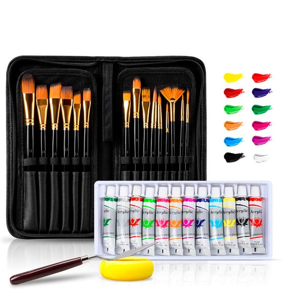 Art Paint Brush Set 12 Piece Acrylic Watercolor Painting Brushes