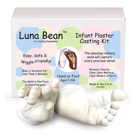 Luna Bean Baby Keepsake Hand Casting Kit Plaster Hand Molding Casting Kit  for Infant Hand & Foot Molding 