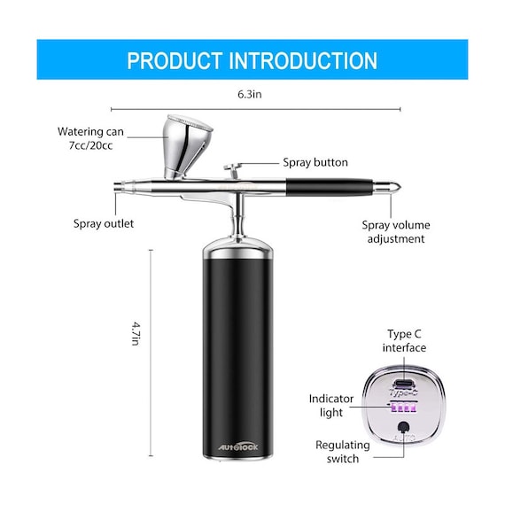 Autolock Upgraded Airbrush Kit with Air Compressor, Portable Cordless Auto  Airbrush Gun Kit, Rechargeable Handheld Airbrush Set for Makeup, Cake