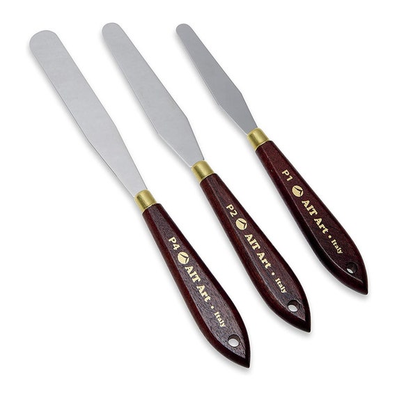 AIT Art Select Palette Knives, Set of 3, Made in Italy, Carbon