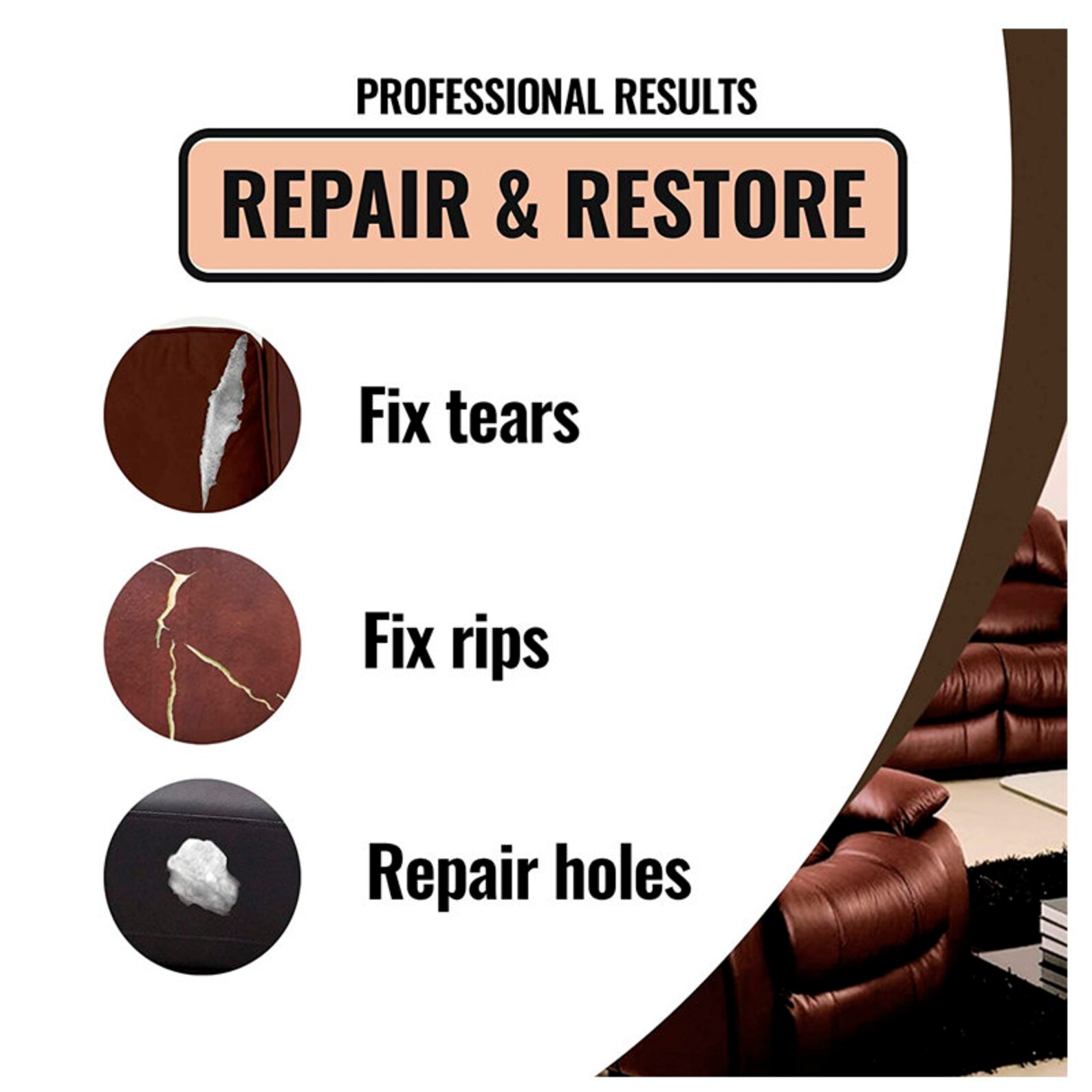 Dark Brown Leather Repair Kits for Couches Leather Repair Etsy