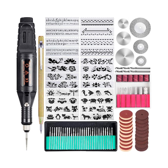 108 Pcs Engraving Tool Kit, Multi-functional Electric Corded Micro Engraver  Etching Pen DIY Rotary Tool for Jewelry Glass Wood Ceramic -  Israel