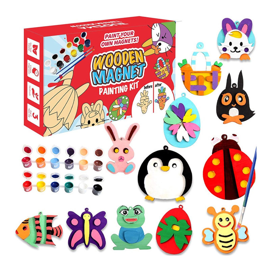 20 Wood Arts and Crafts for Kids Paint Your Own Wooden Etsy