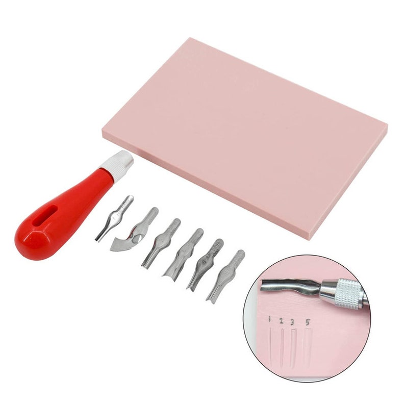 12PCS Rubber Carving Blocks Linoleum Block With Cutter Tools Etsy