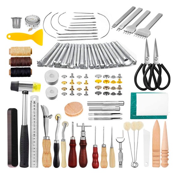 Leather Craft Hand Tools Kit for Hand Sewing Stitching Stamping
