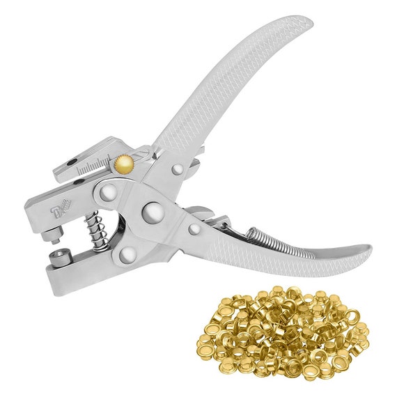 Kurtzy Eyelet Hole Punch Pliers Kit With 100 Eyelets 16cm/6.3 Inch Leather  Belt Grommet Tool 