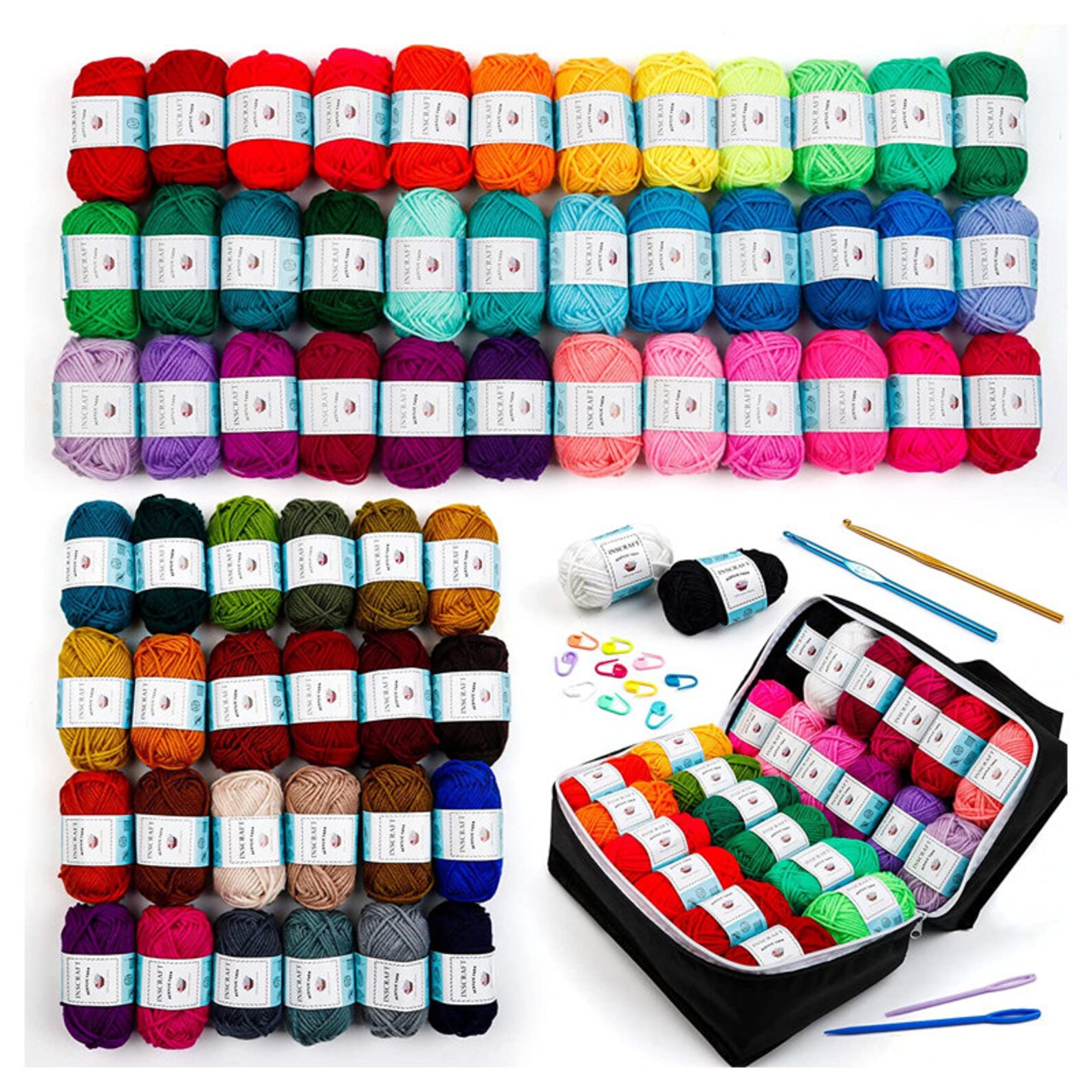 62 Acrylic Yarn Skeins 2170 Yards Yarn for Knitting and Etsy