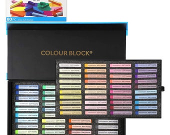 COLOUR BLOCK 80pc Soft Pastels for Artists, Color Chalk Pastels
