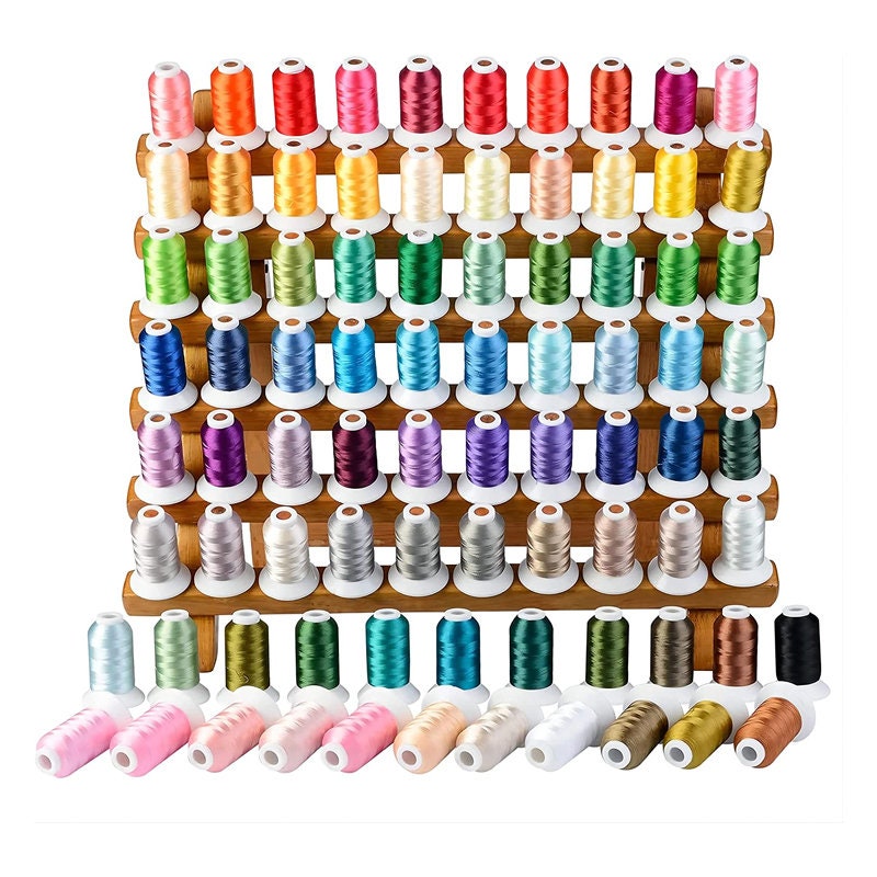  [Anti-Tangle] Embroidery Thread Kit with Organizer Box,  All-in-one 63 Colors 100% Polyester Sewing Thread Set for Brother Babylock  Janome Embroidery Machine and More : Arts, Crafts & Sewing