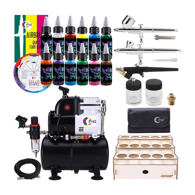 Air Brush Kit With 57ml Jar with cover And 21ml Jar with cover PLUS 1.5M  Air line And Standard propellant regulator valve Art Craft Tool Kit