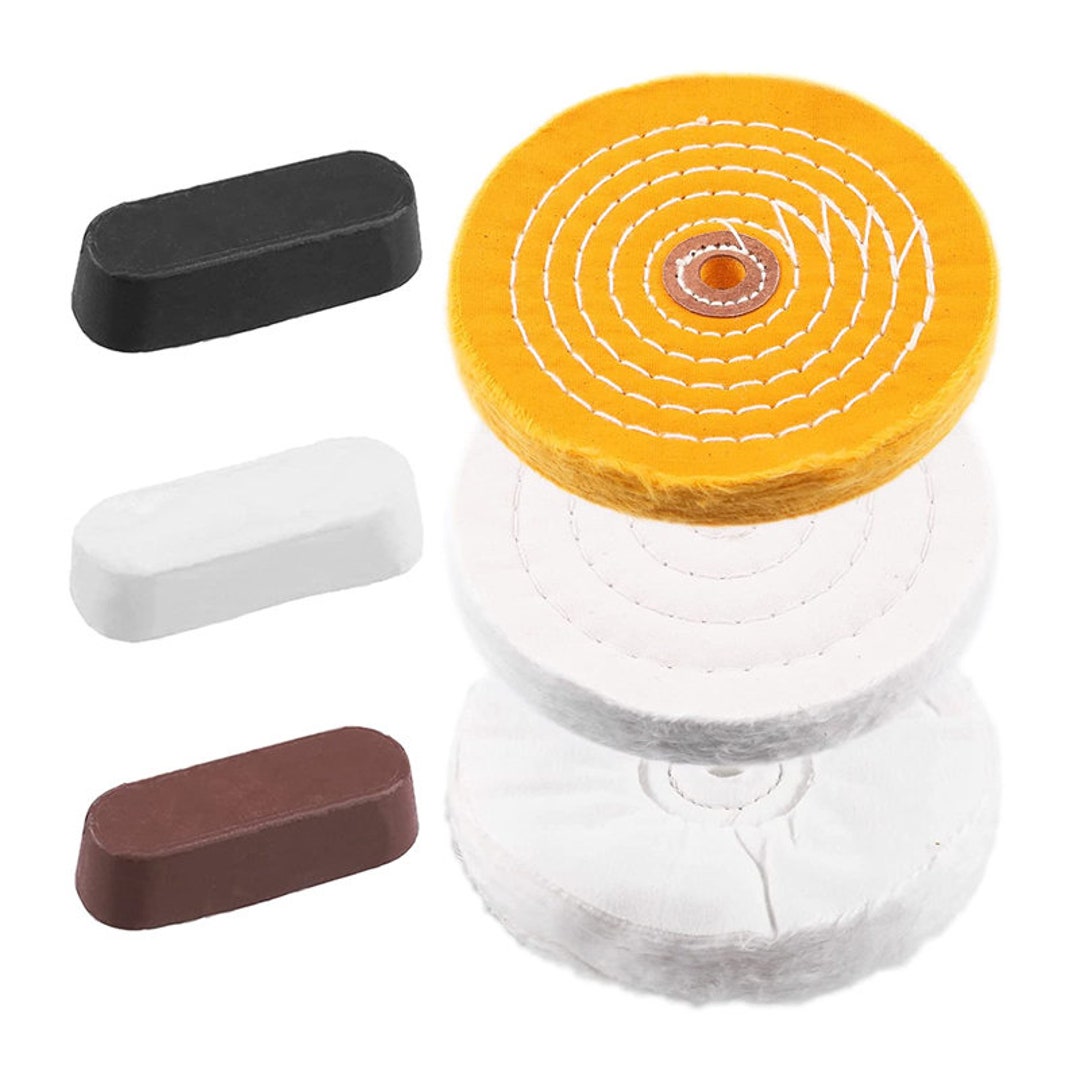 6 in. Bench Grinder Buffing Wheel Kit with 3-piecs Polishing Compound Set