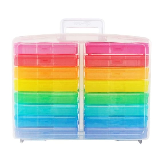 Buy Novelinks Transparent 4 X 6 Photo Cases and Clear Craft Keeper With  Handle 16 Inner Cases Plastic Storage Container Box multi-colored Online in  India 