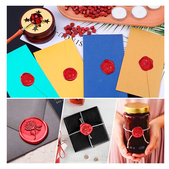 Red Wax for Letters Stamp Seals Paxcoo 312pcs Stamp Wax Kit 