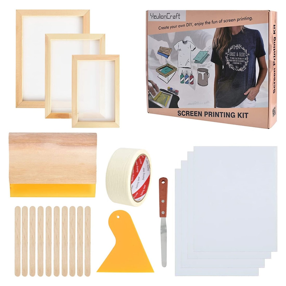 21 Pieces Screen Printing Starter Kit Include 3 Size Etsy