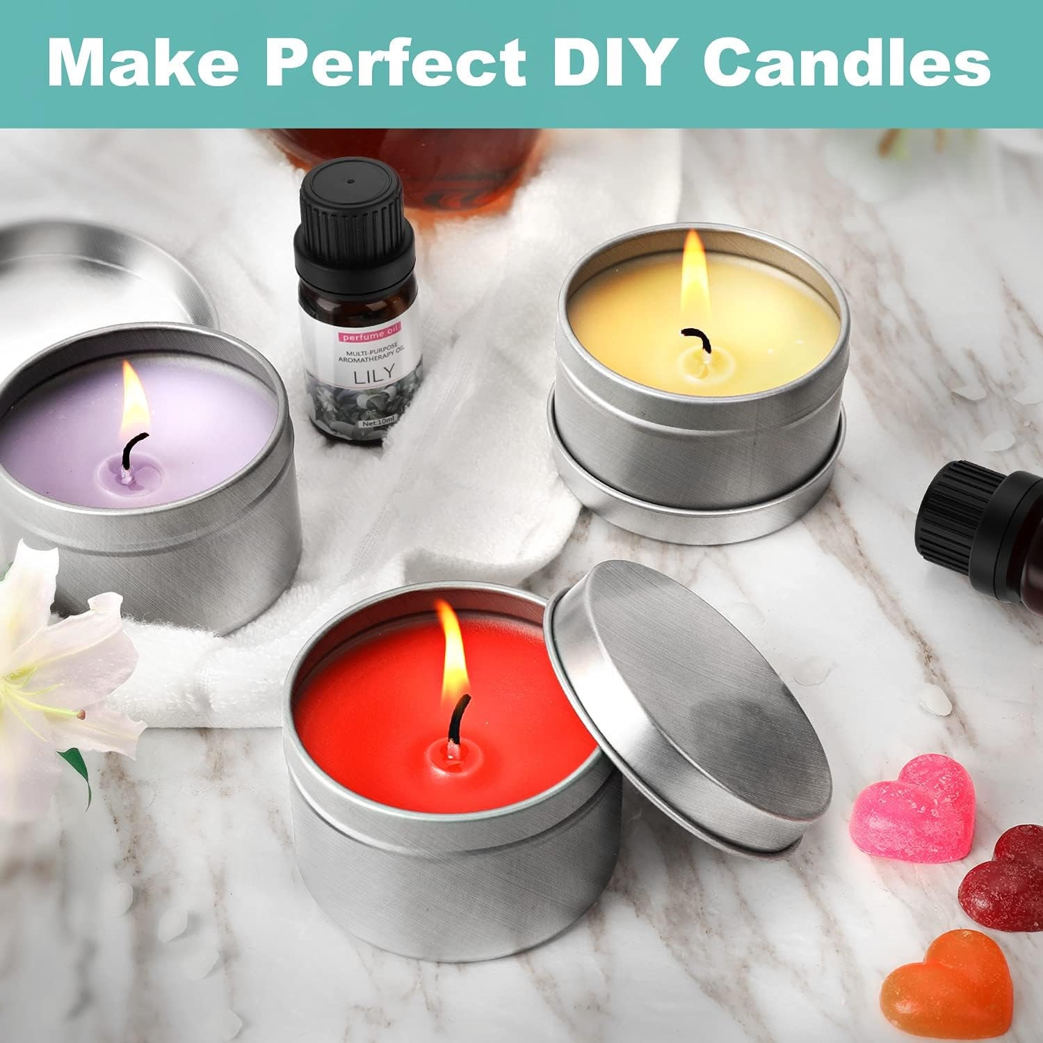 Haccah Complete Candle Making Kit,Candle Making Supplies,DIY Arts and  Crafts Kits for Adults,Beginners,Kids Including Wax, Wicks, 6 Kinds of
