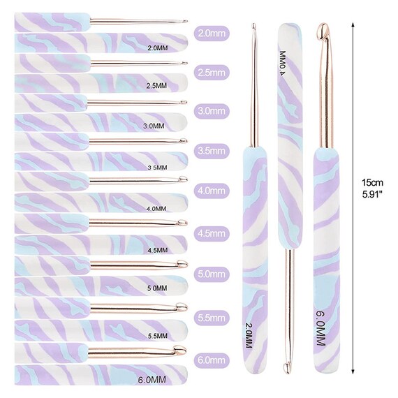 Warm Crochet Hooks Beginners Crochet Kit, 9PCS Crochet Hook Set Aluminum Crochet  Needles for Crocheting Yarn -  Norway