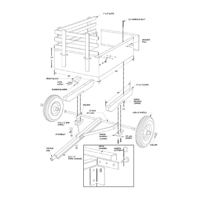 Trailer Plans DIY Utility Dump Cart Garden Yard Lawn Mower Etsy