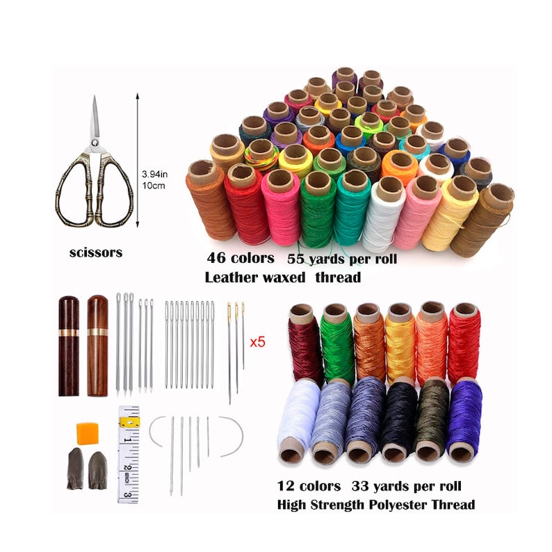104 Pcs Leather Sewing Kit Leather Upholstery Repair Kit Etsy