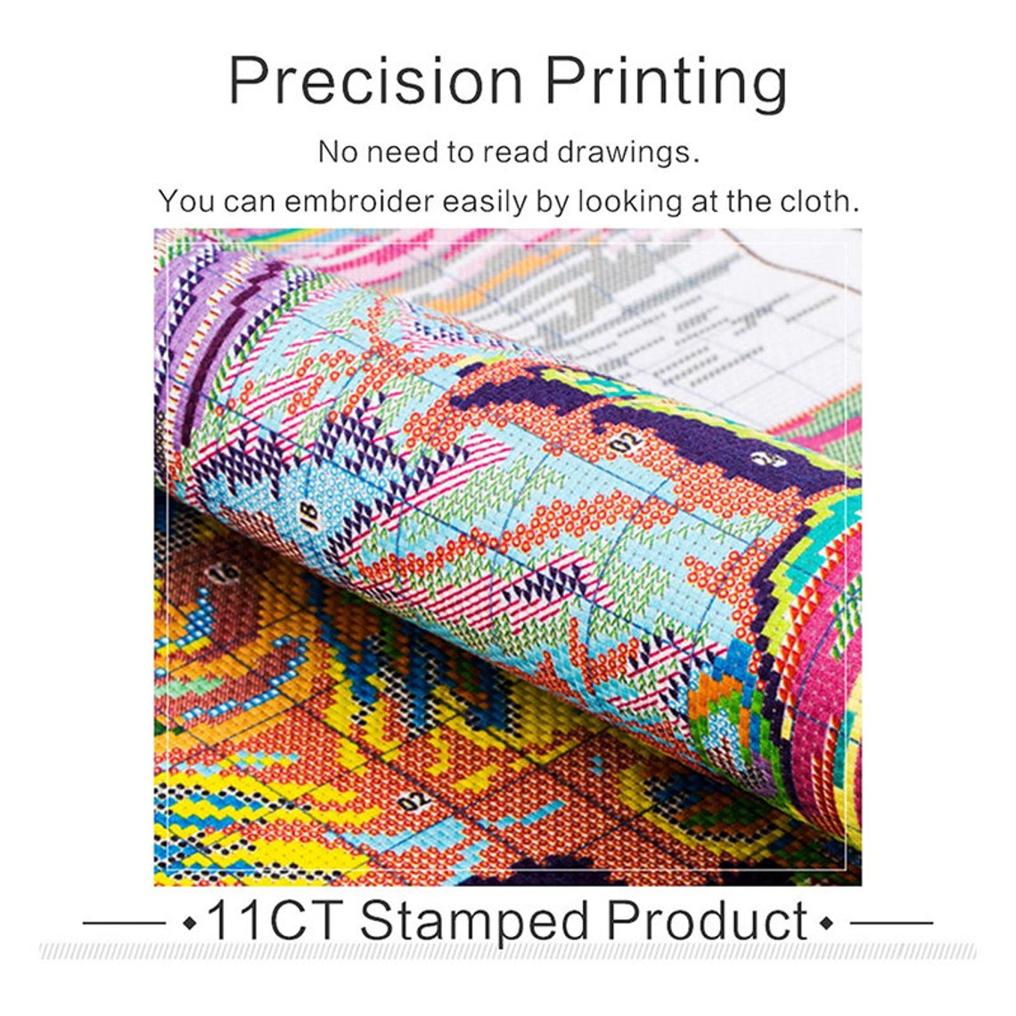 Joy Sunday Cross Stitch Kits 11CT Stamped Green Peacock Etsy