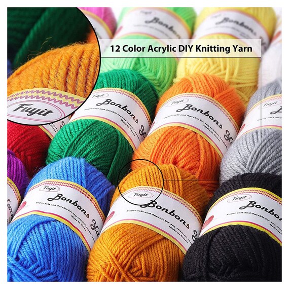 1310 Yards Acrylic Yarn Knitting Crochet Crafts Mixed Lot Skeins Mixed Colors