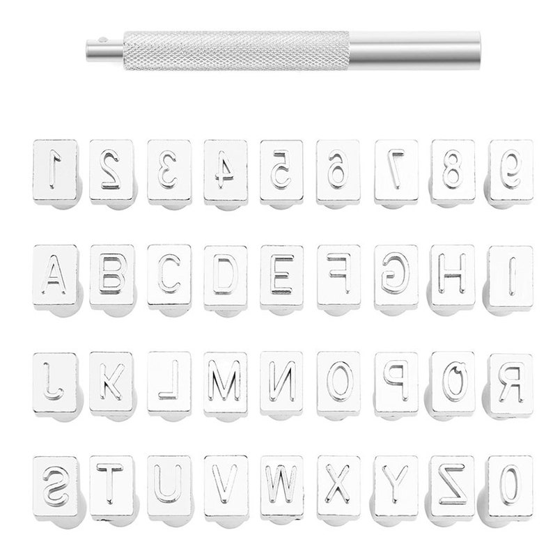 37 PCS Leather Stamps Alphabet Set 6 Mm Alphabet Stamp Tools Etsy