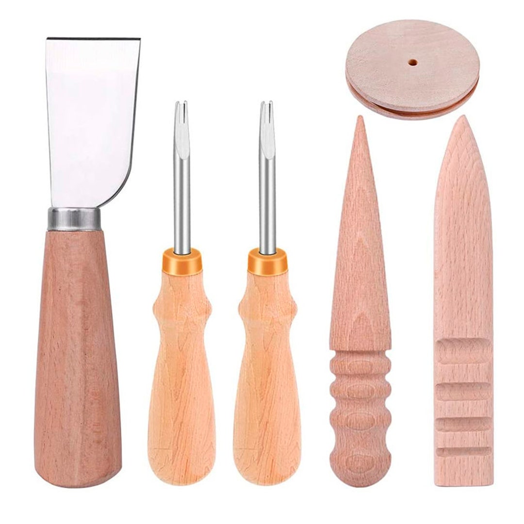 Leather Knife 2 Sizes Leather Edge Beveler 3 PCS Wood Leathercraft Edge