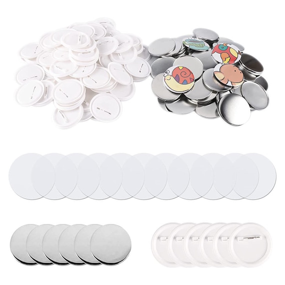 500 Sets Button Maker Supplies 25mm/1 Inch Pin Back Button Parts for Button  Maker Machine, Badge Making Supplies Buttons Components 