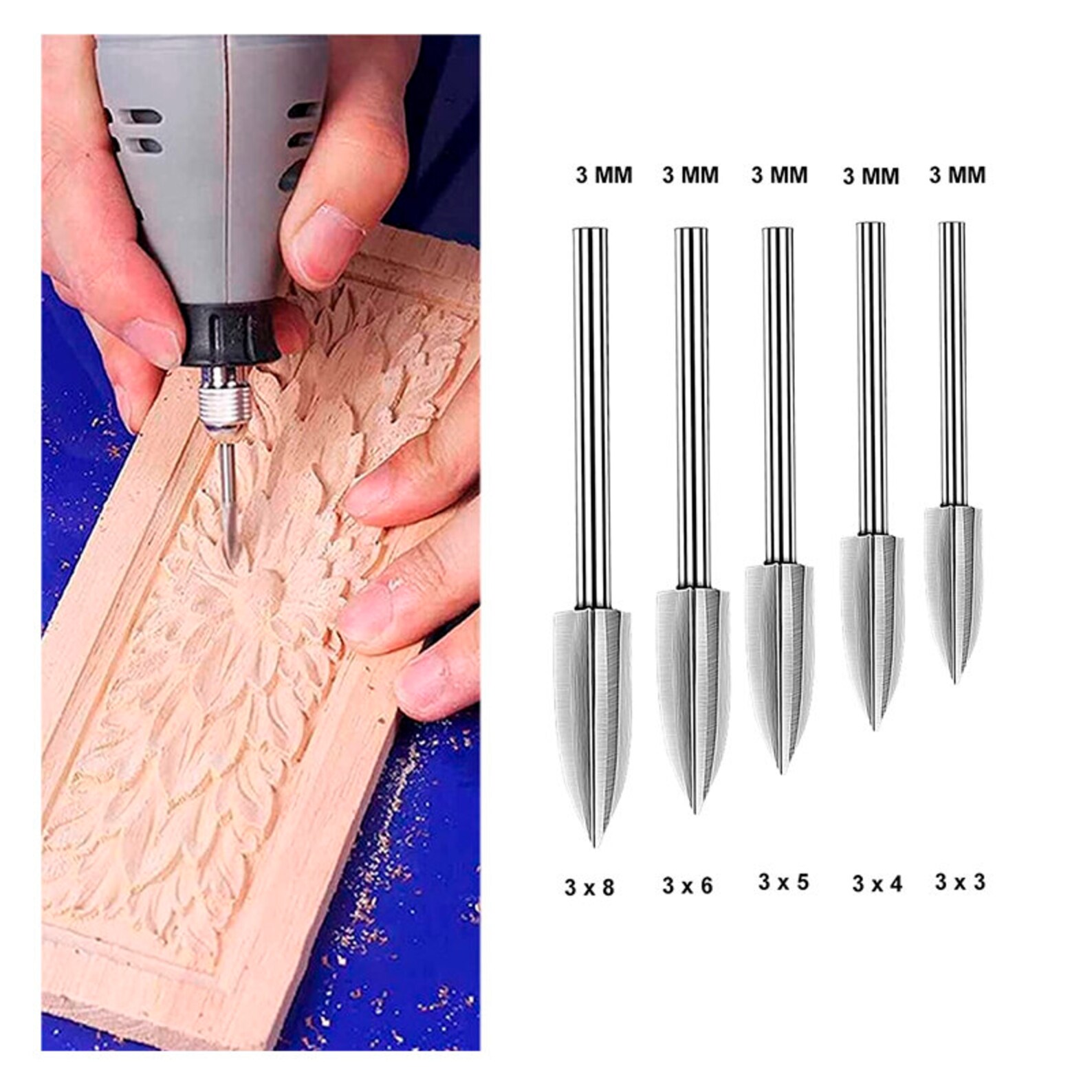 15 Pieces Wood Carving Kit and Engraving Drill Bit Set Rotary Etsy