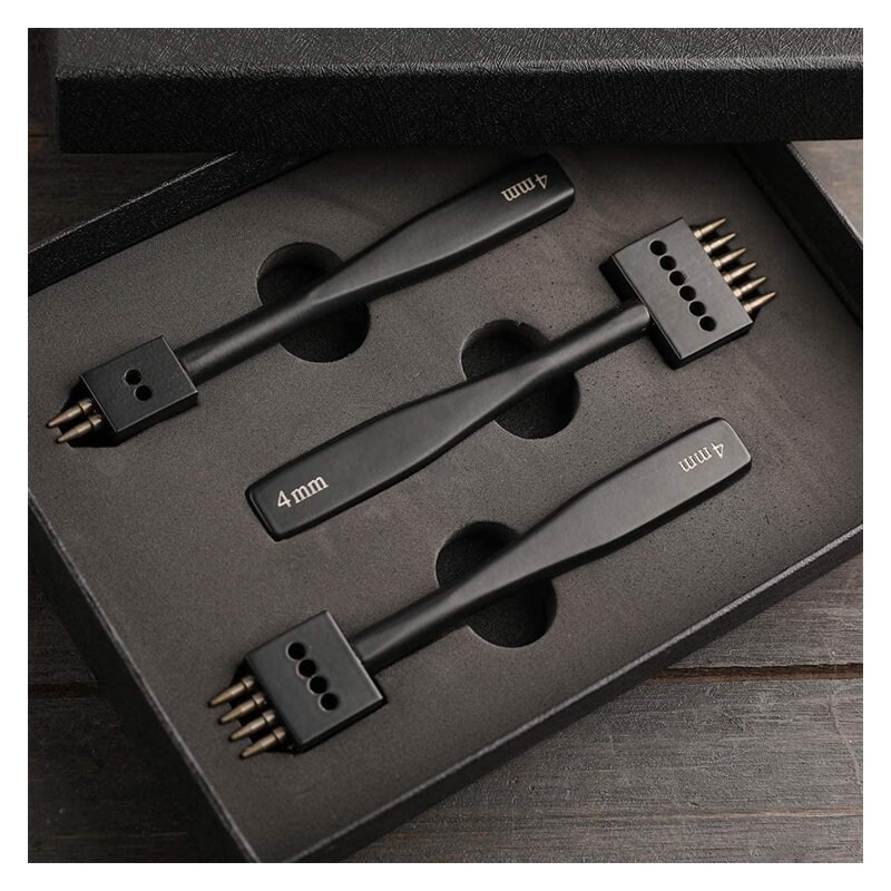 2/4/6 Prong Punch Black Leather Prong Punch Tool 4mm Lacing Etsy