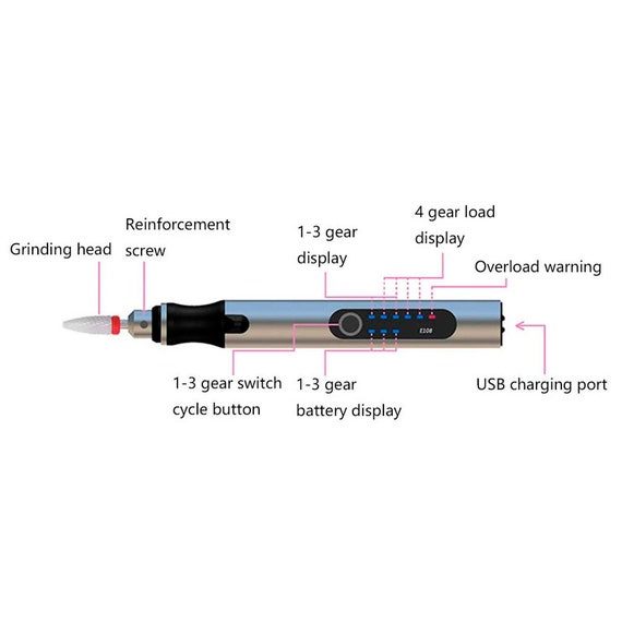 Engraving Pen Engraver Rechargeable Electric Grinding Pen DIY Rotary Tool  Kit for Metal Wood Jewelry Polishing Lettering