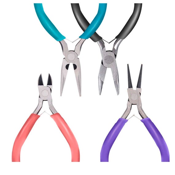 Buy 4pcs Jewelry Pliers Tool Set Includes Needle Nose Pliers, Round Nose  Pliers, Wire Cutters and Bent Nose Pliers for Jewelry Online in India 