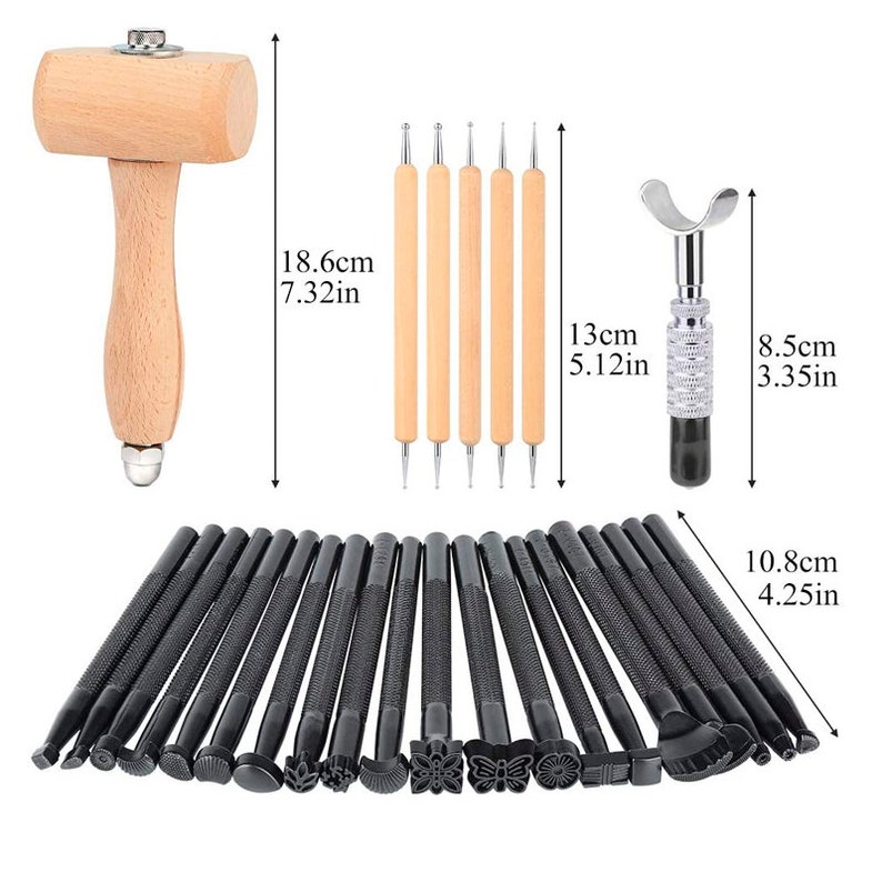 27 PCS Saddle Making Tools Set Leather Carving Tool Kit Etsy