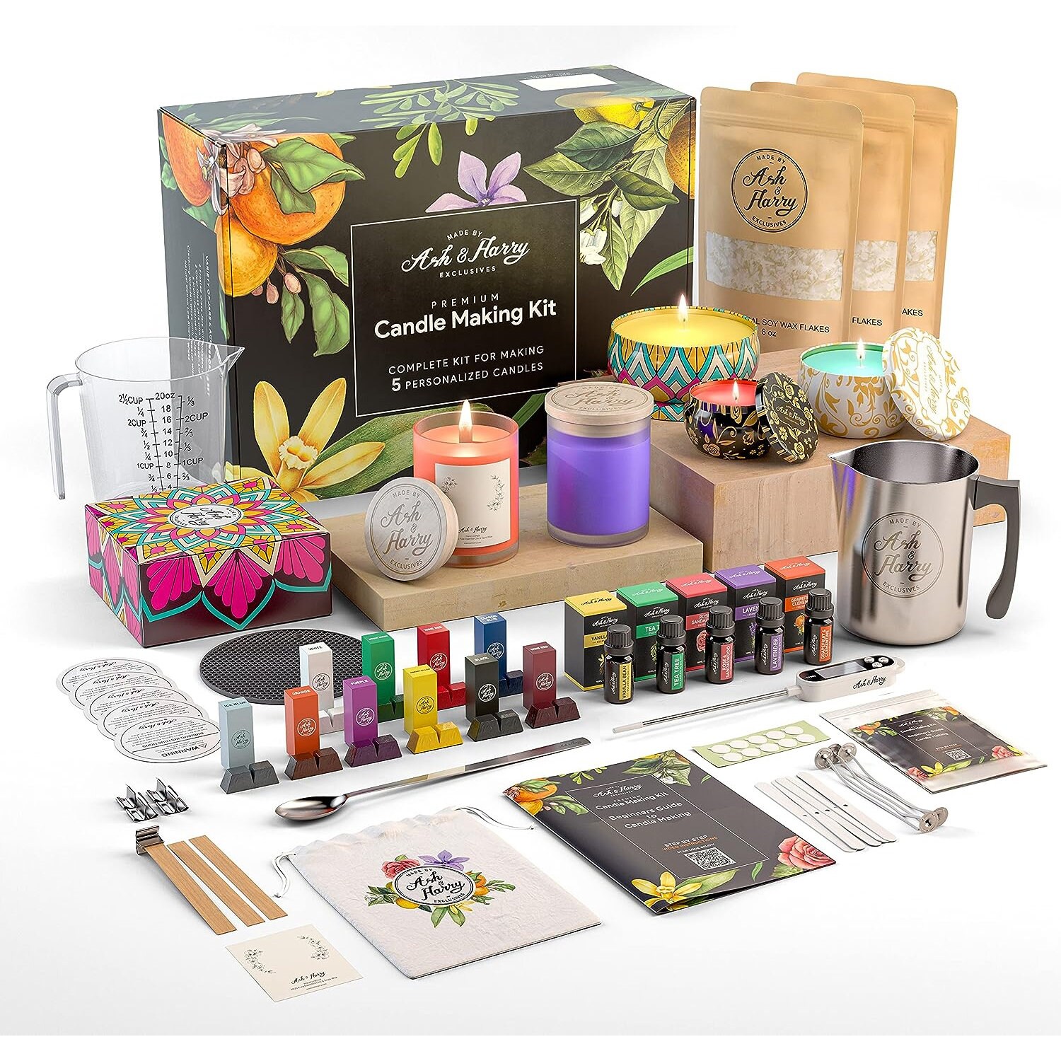 CraftZee Candle Making Kit for Adults Beginners - Soy Candle Making Kit