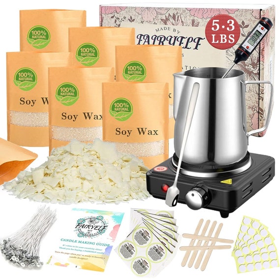 Candle Making Kit With Wax Melter, Complete Candle Making Supplies, Soy  Candle Wax Kit for Kids 