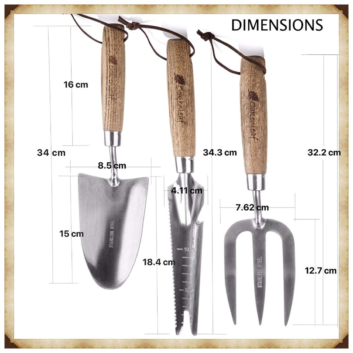 3 Piece Garden Hand Tool Set Extra Large Stainless Steel With Etsy UK