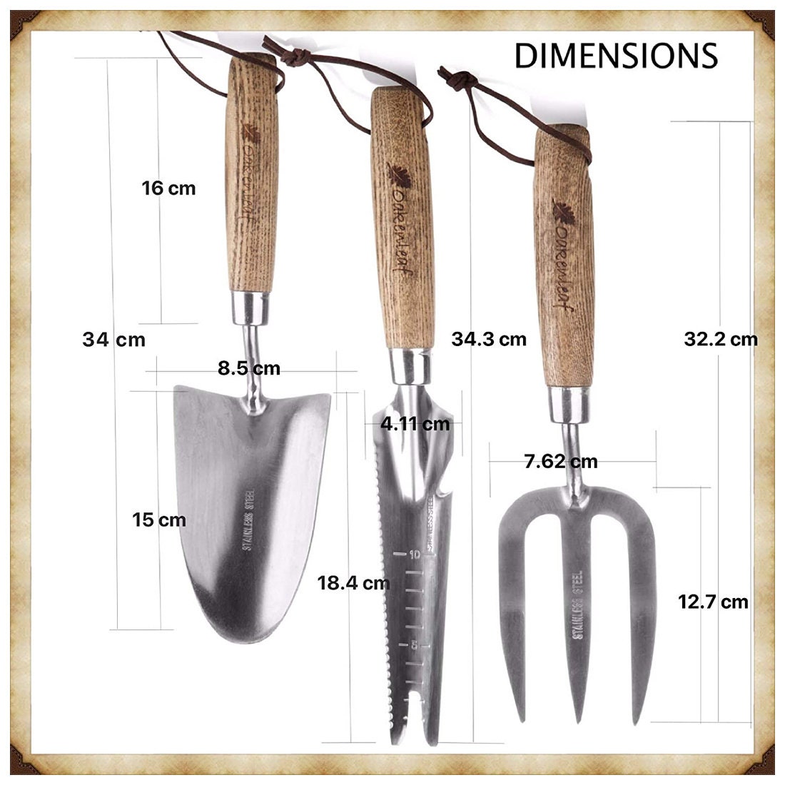 3 Piece Garden Hand Tool Set Extra Large Stainless Steel With Etsy UK